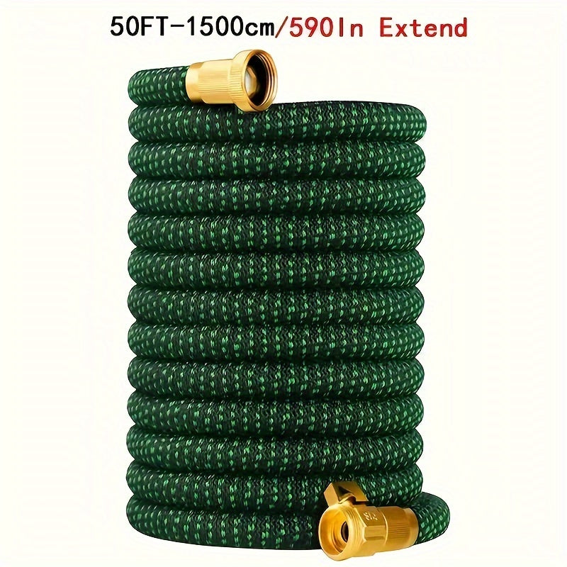 Прочный резиновый выдвижной садовый шланг для высоконапорной мойки автомобилей и орошения, с резьбой по американскому стандарту, доступный в различных длинах.