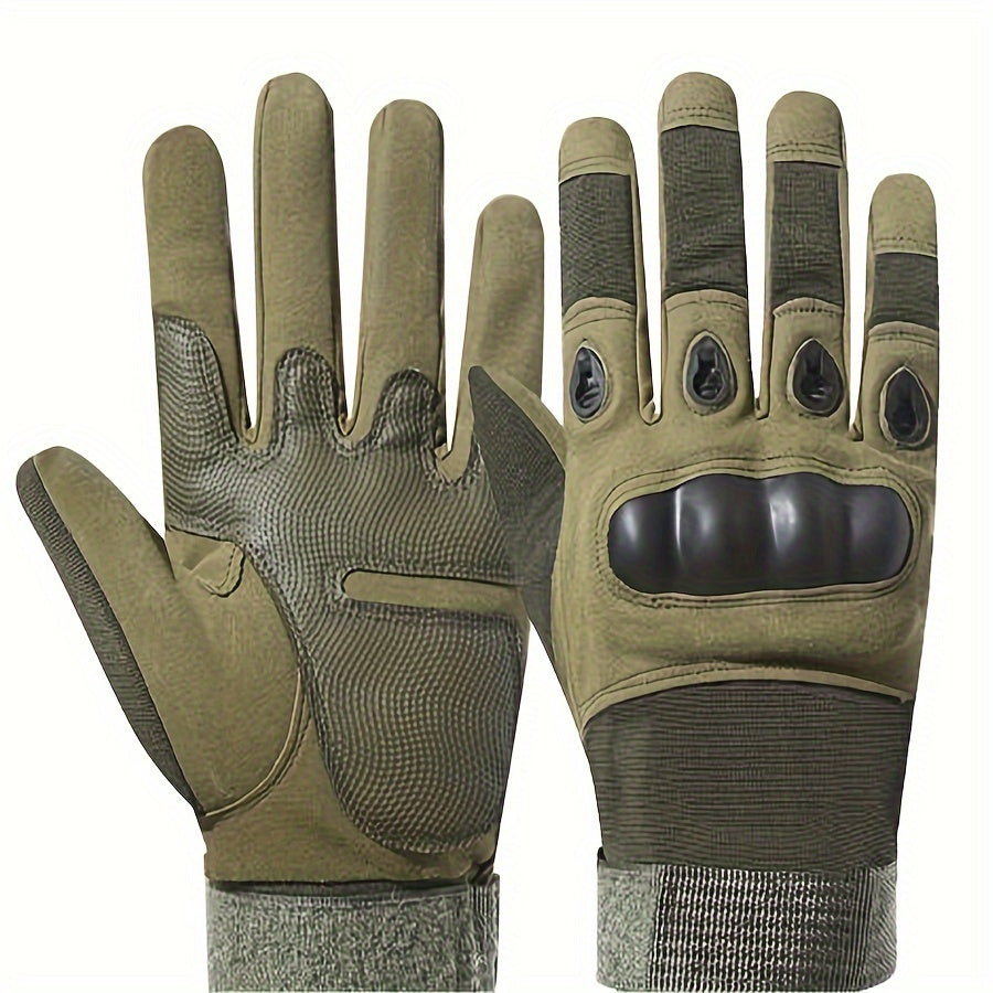 Men's Full Finger Touchscreen Cycling Gloves Warm Polyester for Outdoor Sports and Motorcycle Riding