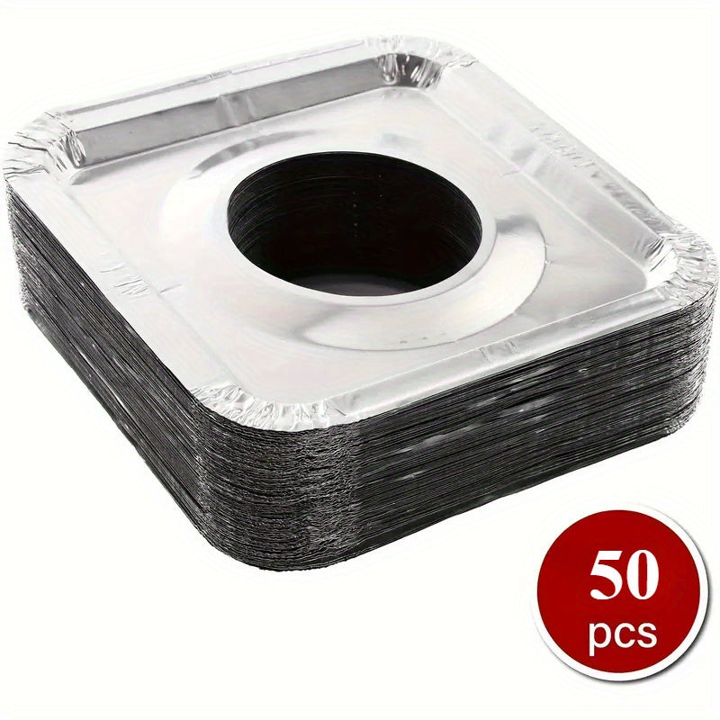 Heavy-Duty Aluminum Foil Stove Burner Covers Pack of 10 30 50 Square Disposable Gas Liners 21.59cm