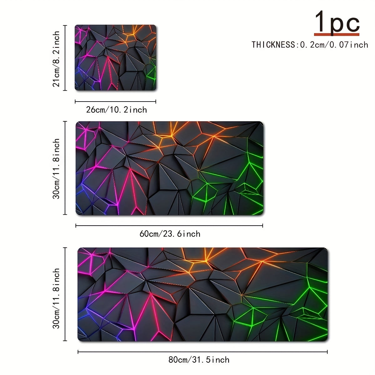Большой водонепроницаемый нескользящий геометрический коврик для мыши для игр и офиса