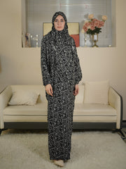 Plus Size Floral Print Maxi Dress Long Sleeve Modest Clothing