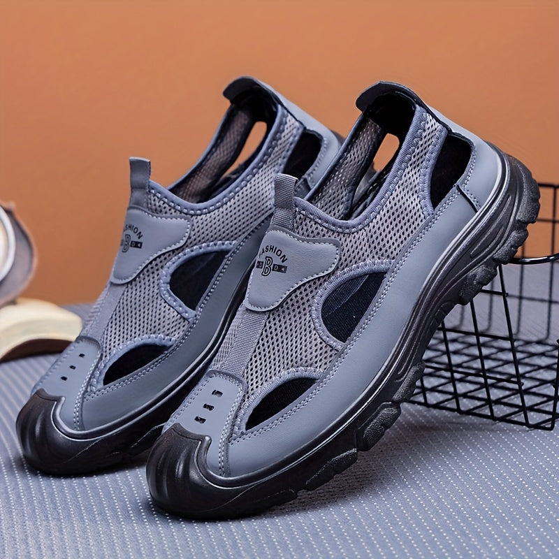 Men's Slip-On Slide Sandals Made of Soft PU Solid Color Casual Running