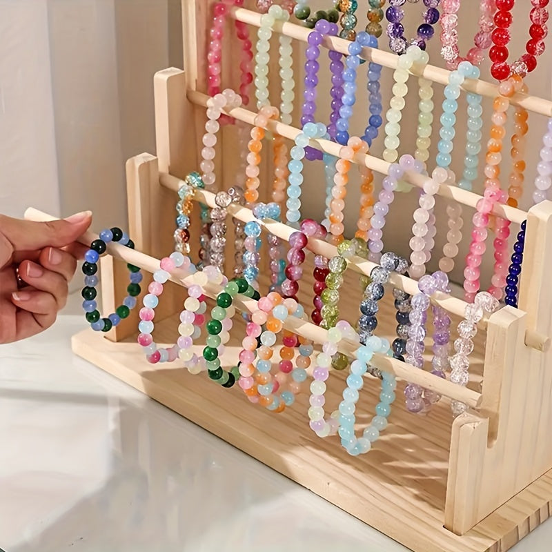 Wooden Jewelry Organizer with Multiple Tiers for Necklaces Bracelets and Earrings