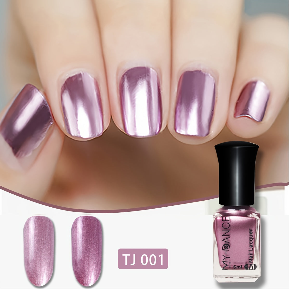 Women Metallic Nail Polish Bottle Quick-Dry Durable Whitening