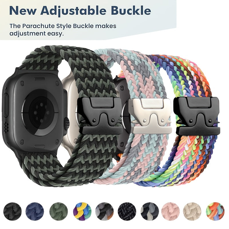 Adjustable Nylon Parachute Style Watch Band for Apple Watch Series 1-10 and Ultra