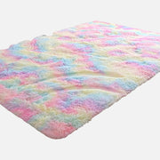 Yotoqxona va yashash xonasi uchun hashamatli shag mat, qizlar va yoshlar uchun yumshoq kamalak rangli gilam, uy bezatish uchun tie-dye tashqi mat, plush polyester materialdan tayyorlangan o'yinchoq dizayn – yotoqxona bezatish uchun mukammal.