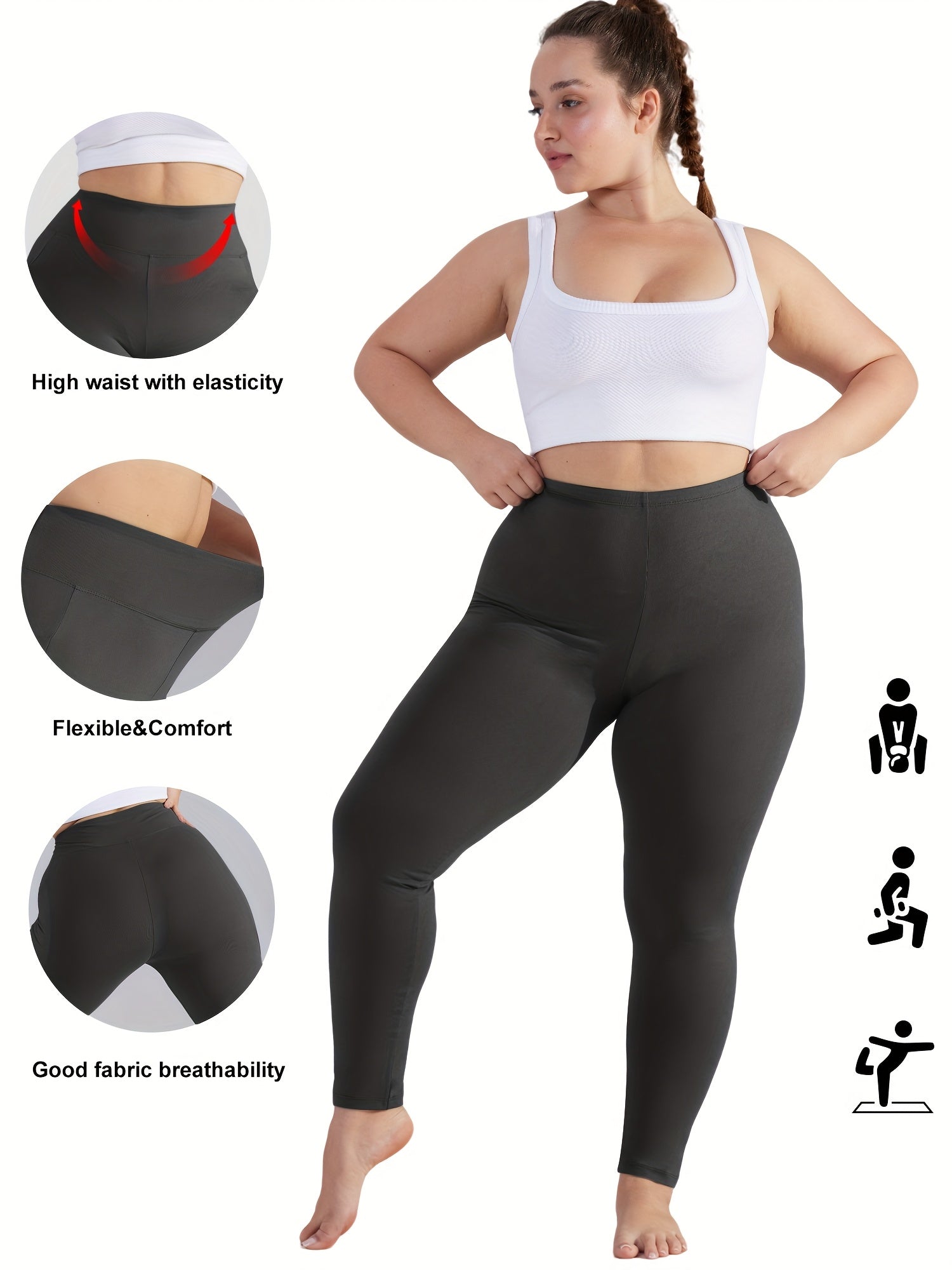 Ayollar uchun yoga legginslari, yuqori bel, namlikni yutuvchi, elastik, fitnes uchun