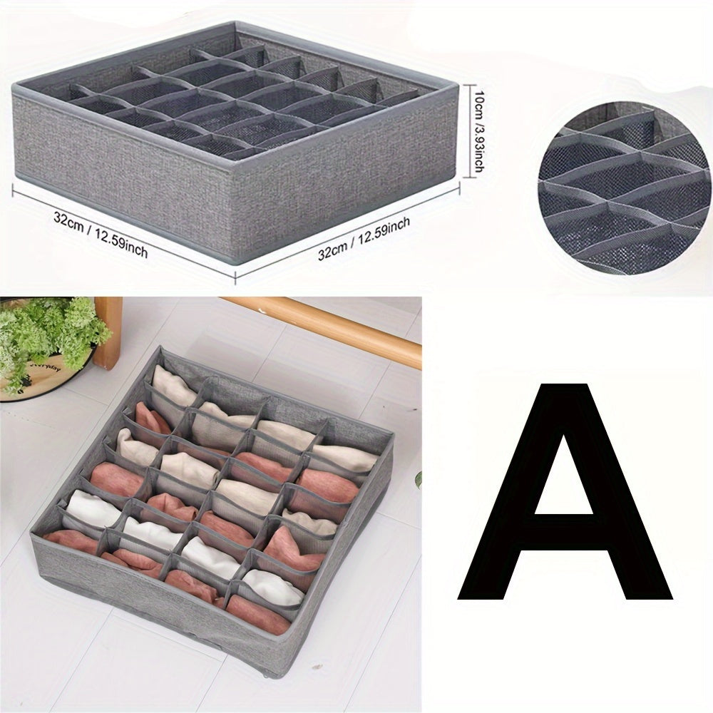Foldable Fabric Storage Organizer Box with Dividers for Socks and Underwear