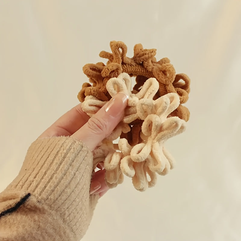 31-Piece Winter Plush Hair Accessories Set for Women with Solid Colors and Thanksgiving Theme