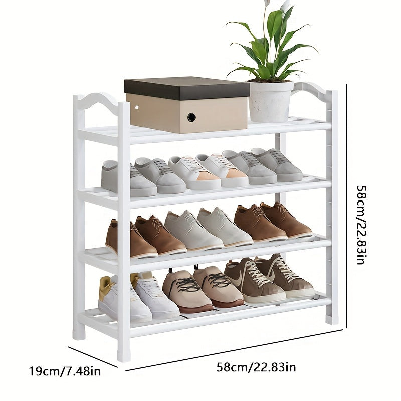 Kompakt 4-qavatli poyabzal tashkilotchisi, kirish joylari va shkaflar uchun yupqa qavatli saqlash