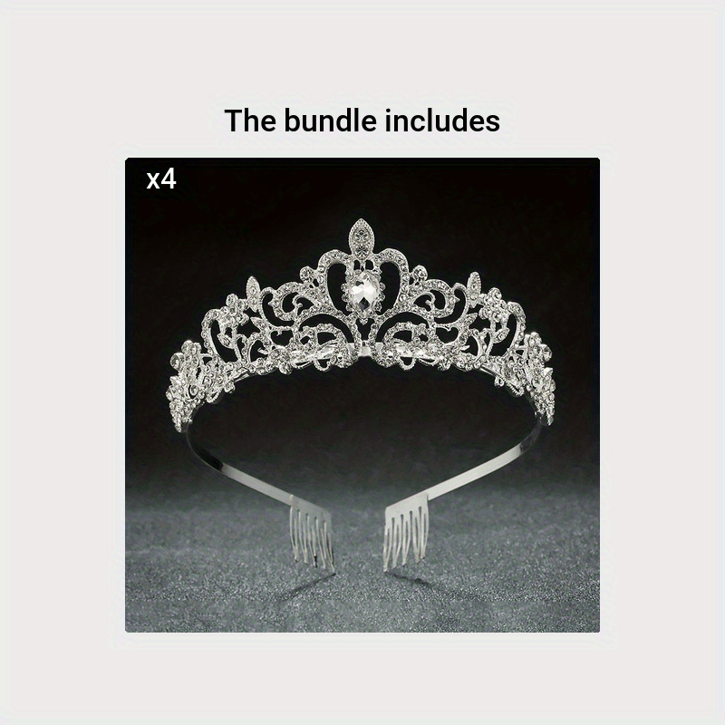 Women's Vintage Bridal Crown with Rhinestones Sparkling Hair Accessory
