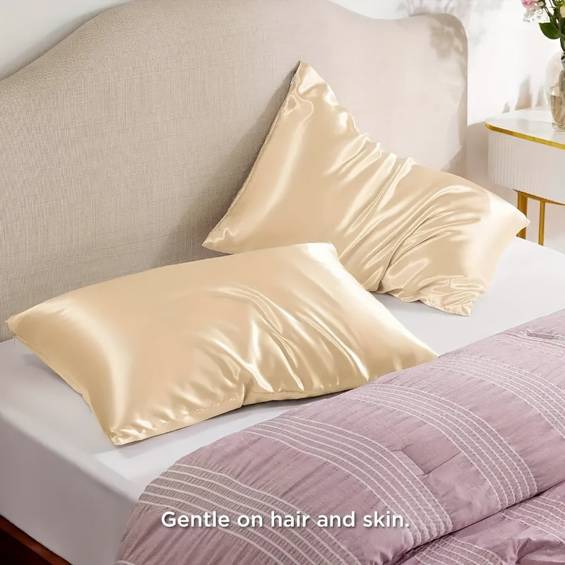 Satin Pillowcase with Hidden Zipper Breathable Silky Smooth for Bedroom Decor