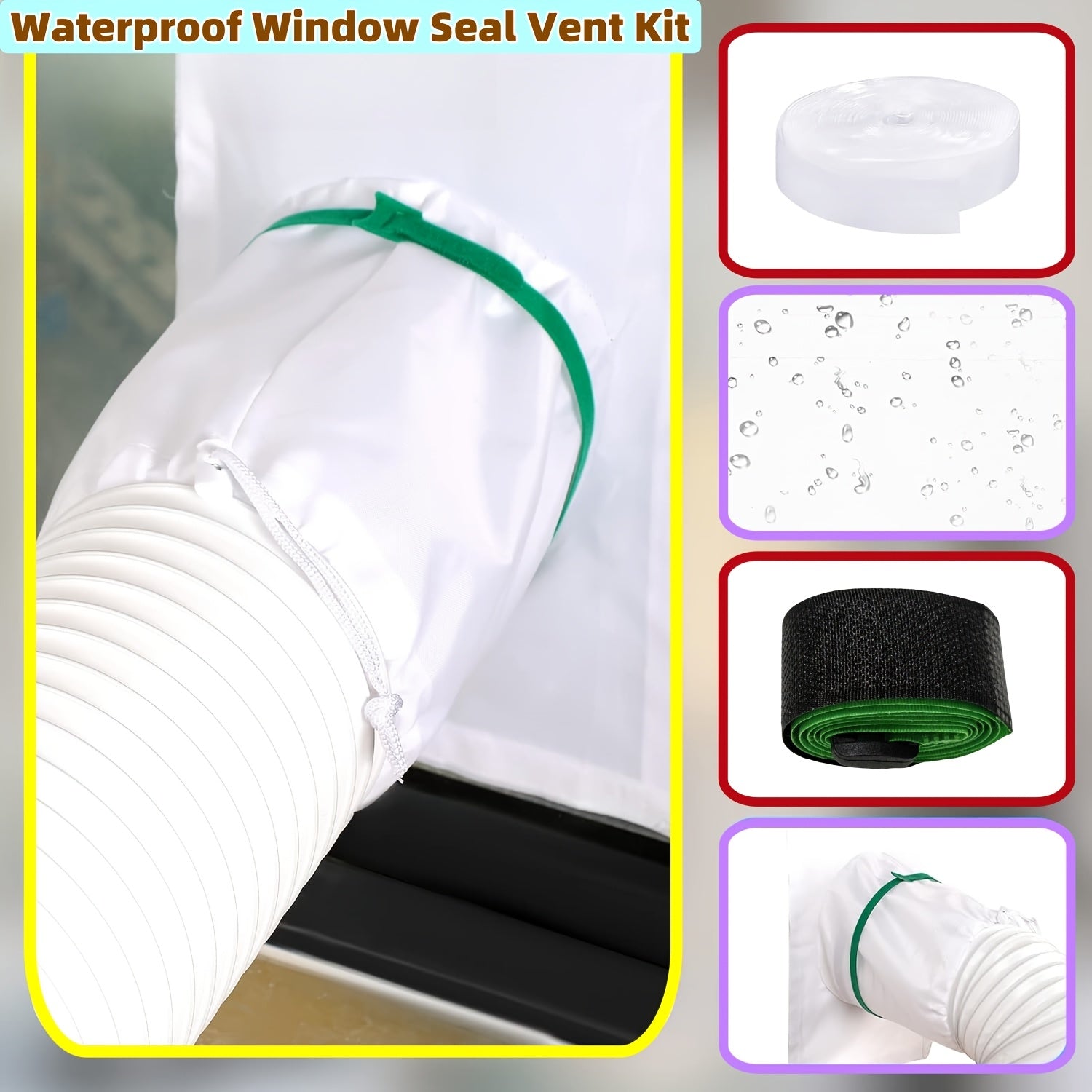 Adjustable Waterproof Window Seal Vent Kit for Air Conditioners and Dryers