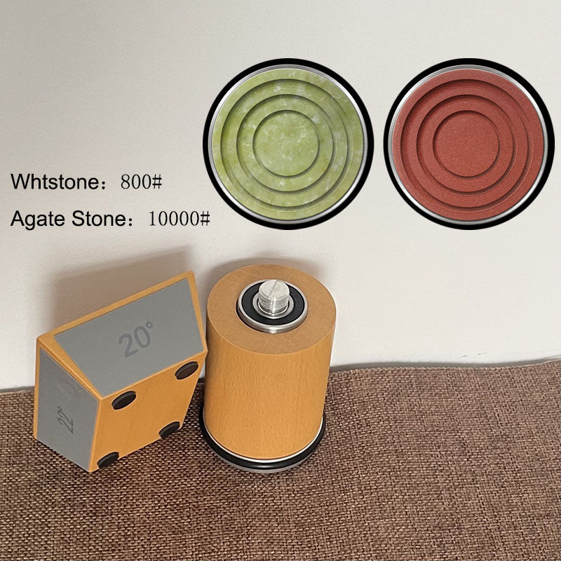 Afilador de cuchillos manual con piedra de afilar de diamante. No necesita batería. Herramienta de cocina