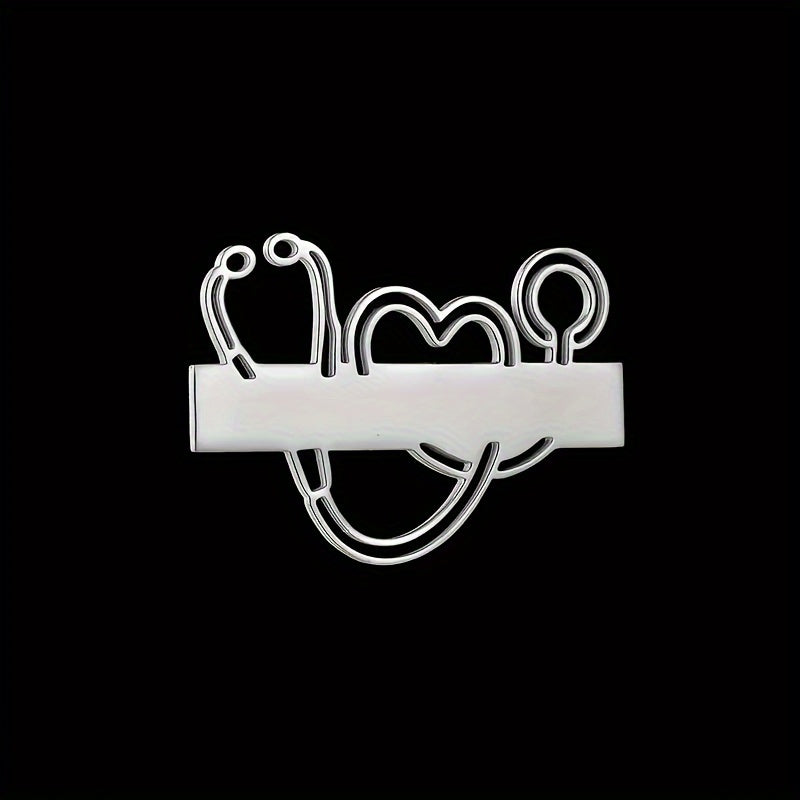 Custom Medical Professional Badge with Engraved Name and Logo Stainless Steel Lapel Pin