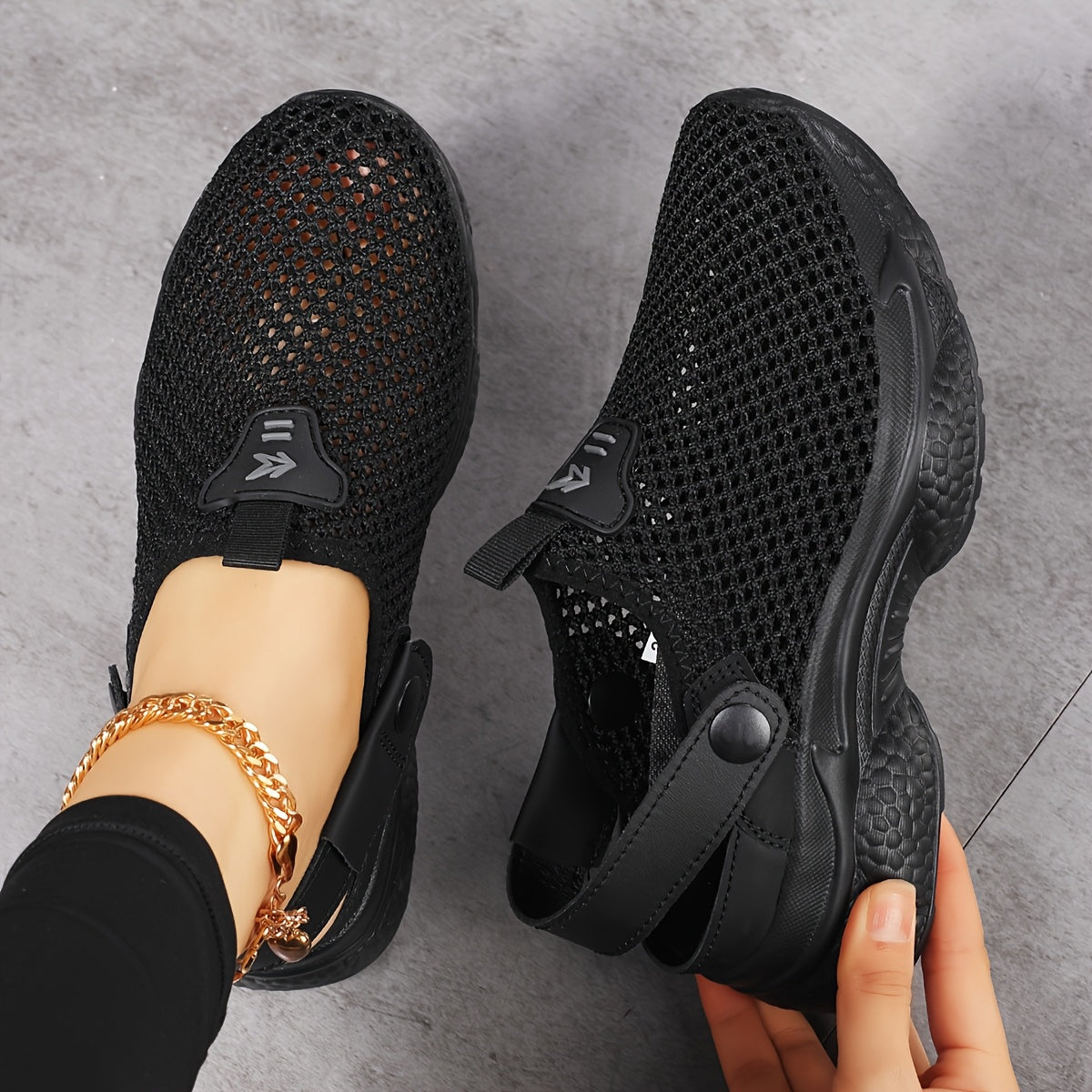 Women's Casual Sneakers Thin Sole Breathable Slip-On Shoes 35-43 Plus Size