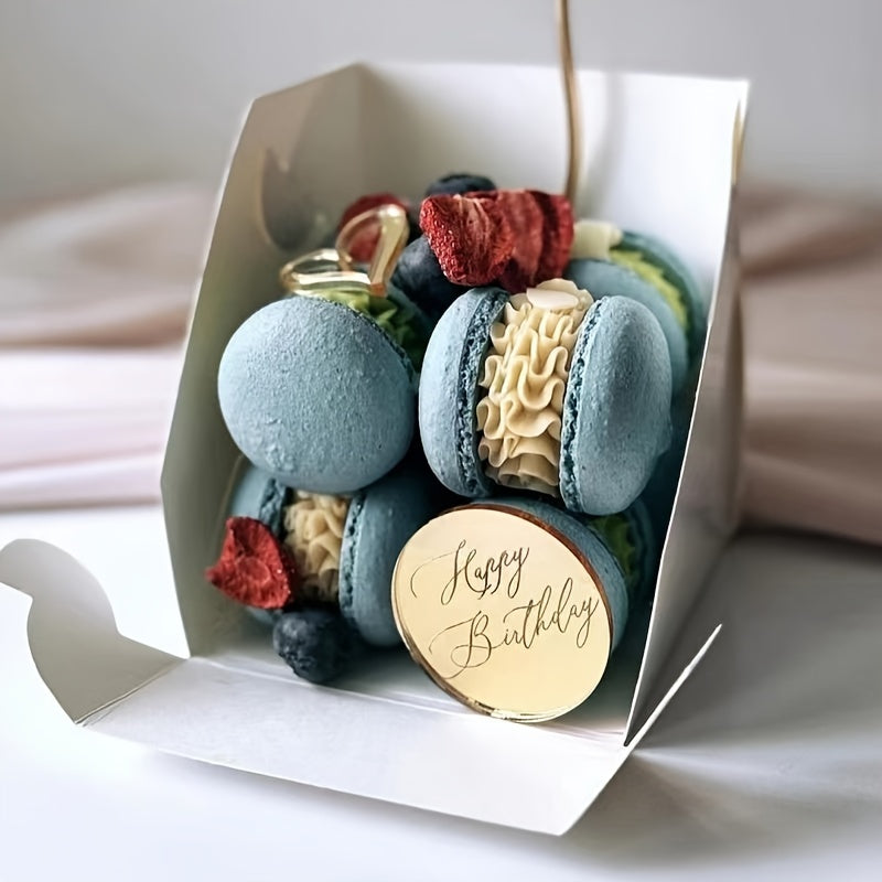 Set of 9 Acrylic Birthday Cake Toppers for Dessert Table and Cupcake Decoration