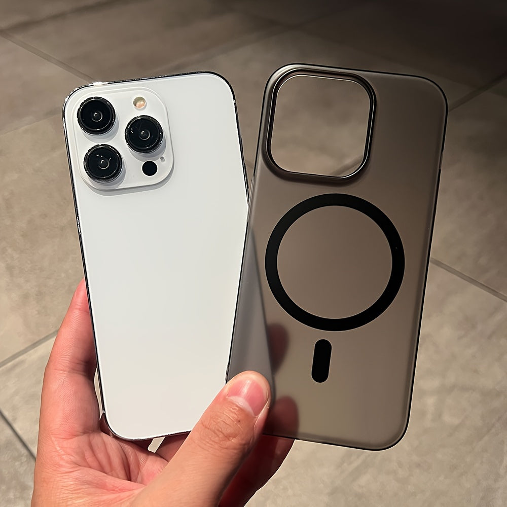 Ultra Thin Translucent Matte Magnetic Phone Case for iPhone Models Wireless Charging Compatible