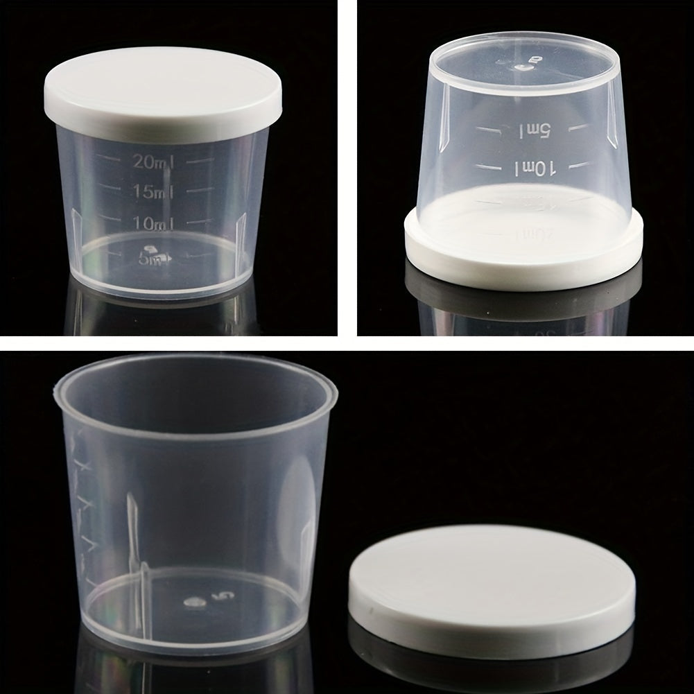 Graduated Clear Measuring Cup Set 20/30/50ml with Lid for Kitchen and Travel