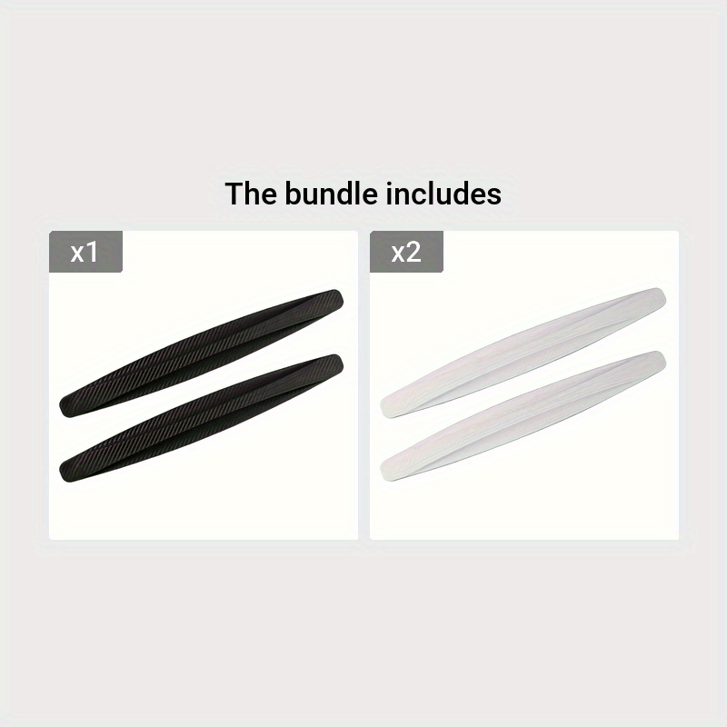 2pcs Carbon Fiber Style Rubber Door Edge Guards Bumper Lip Protector Stickers