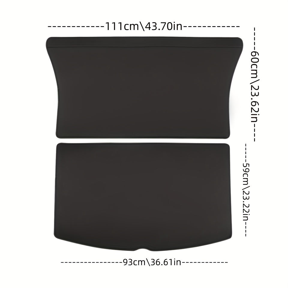 Car Trunk Protector Leather Mat for Tesla Model 3 Y Anti-Scratch Dust Guard 2pcs