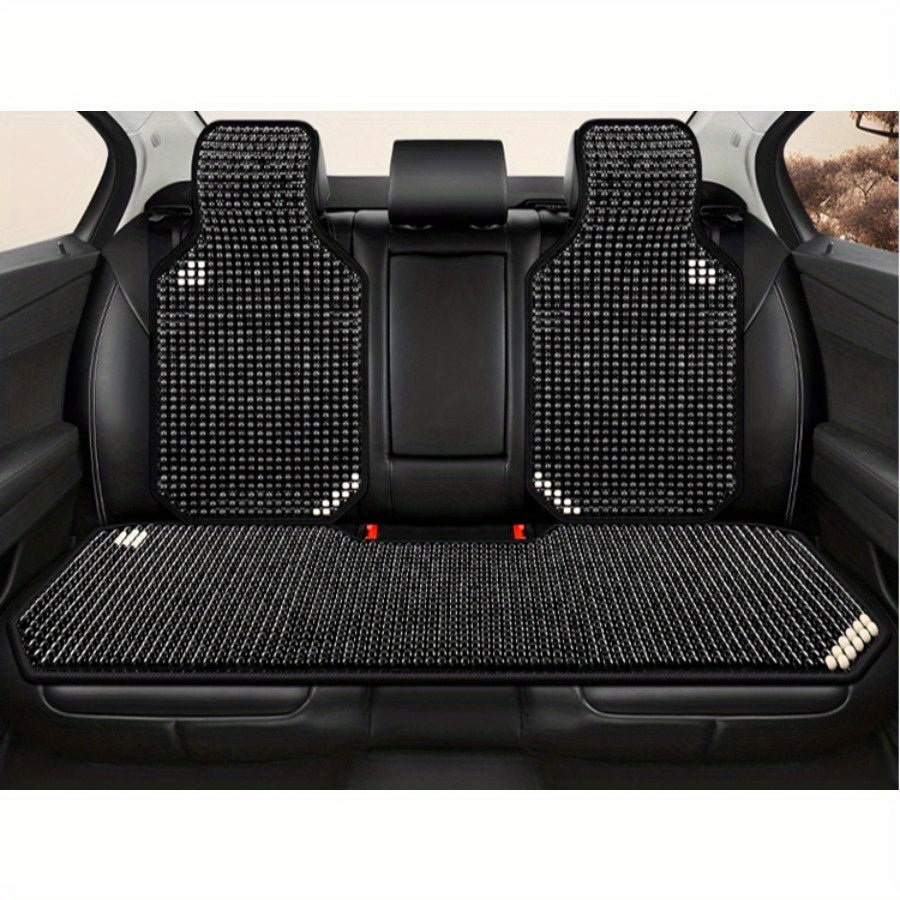 Ventilated Wooden Bead Car Seat Cushion Set for Sedan with Backrest and Support
