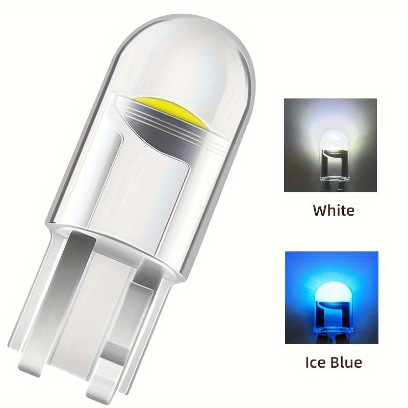 Набор белых и ледяных голубых стеклянных ламп T10 для внутреннего освещения, 360° освещения
