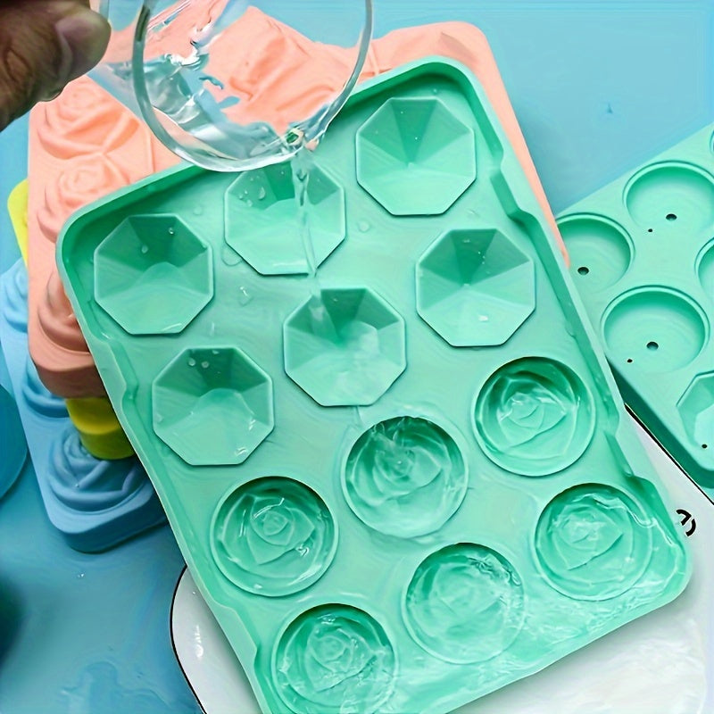 Ice Cube Mold Set 2 Silicone Trays for Ice, Chocolates, Jellies, Whiskey