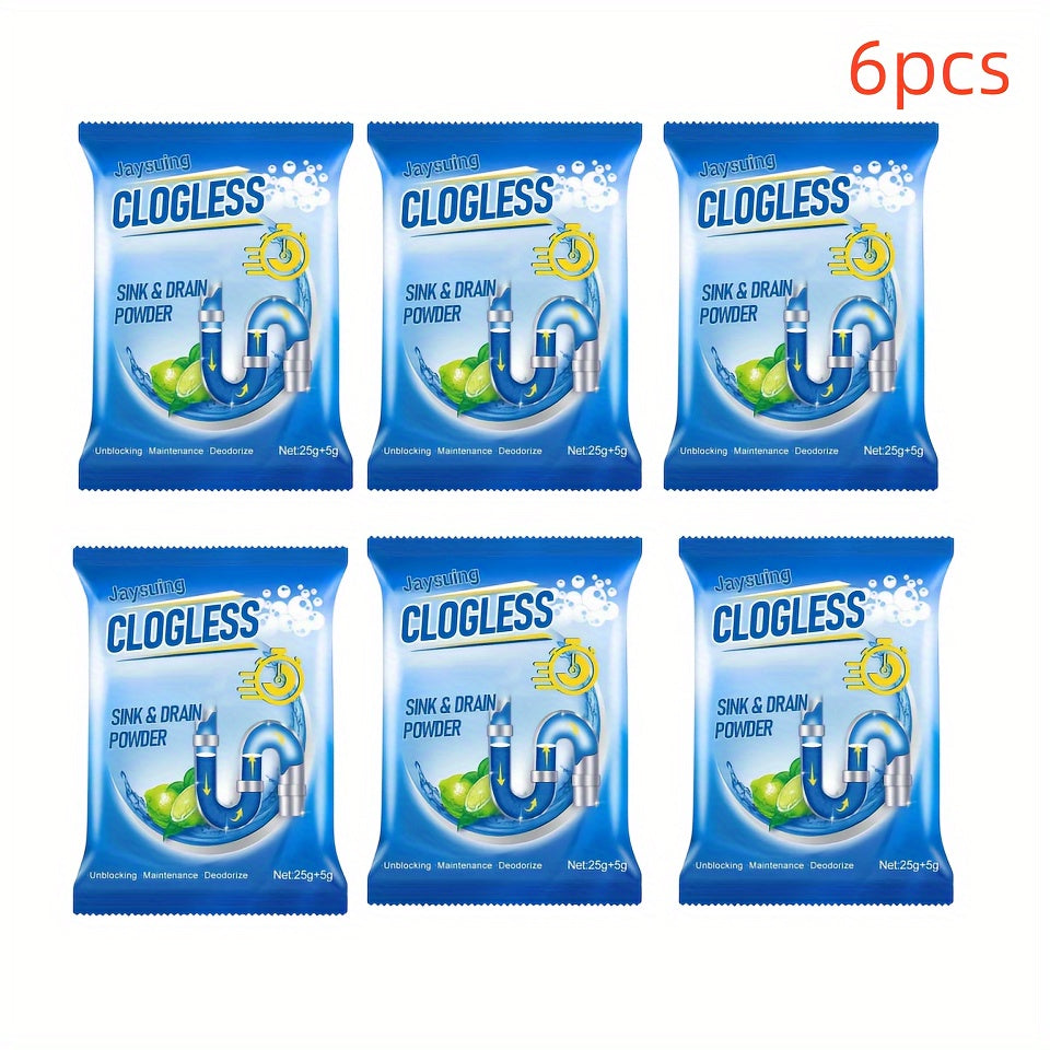 3/6/10 Piezas Desatascador en Polvo para Drenaje de Fregadero sin Zapata para Cocina y Baño