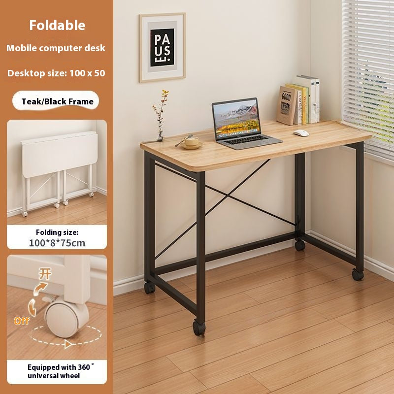 Wooden Computer Desk with Shelf Rolling Study Table Home Office Workstation Black or White