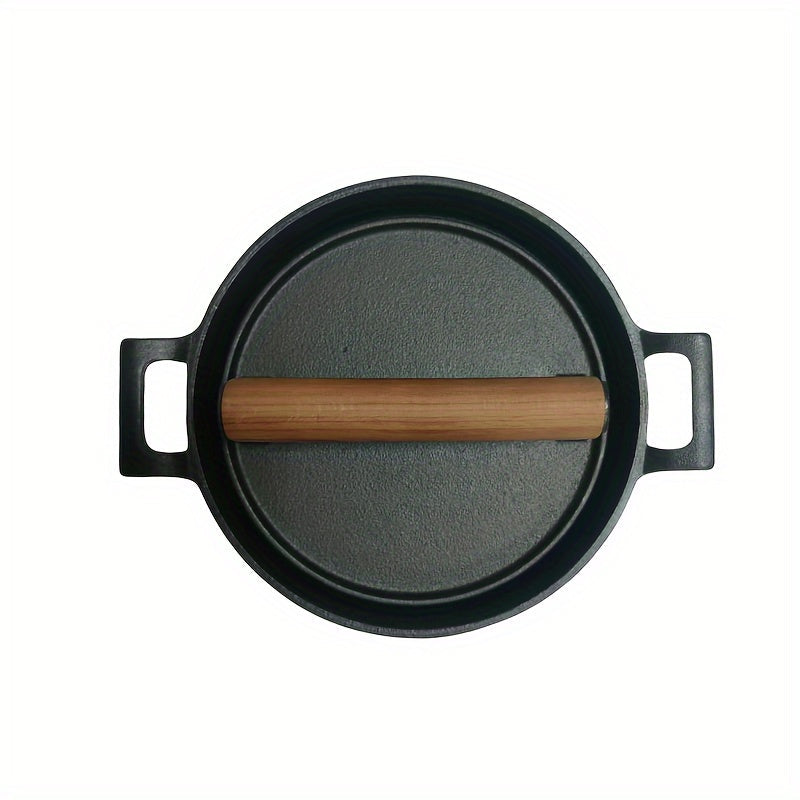 Cast Iron Frying Pan Meat Press and Steak Board Set for Grilling and Cooking