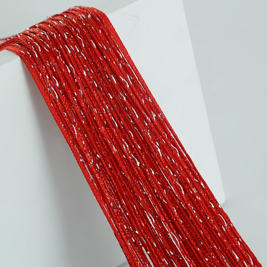 Orange and Yellow Beaded Curtain Polyester Sheer Door Hanging for Living Room Bedroom Wedding Entrance