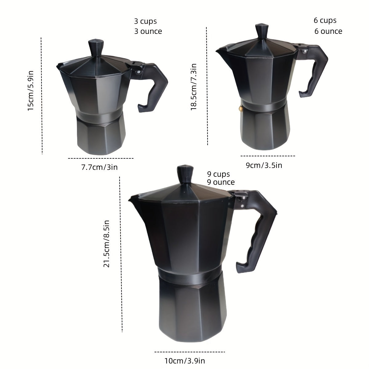 150ml Alyuminiy pechka uchun qahva qozoni, mat finish, qayta ishlatiladigan filtr, Espresso uchun
