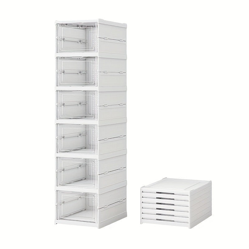 Folding Shoe Storage Box Breathable Plastic Dustproof Space-Saving Large Capacity