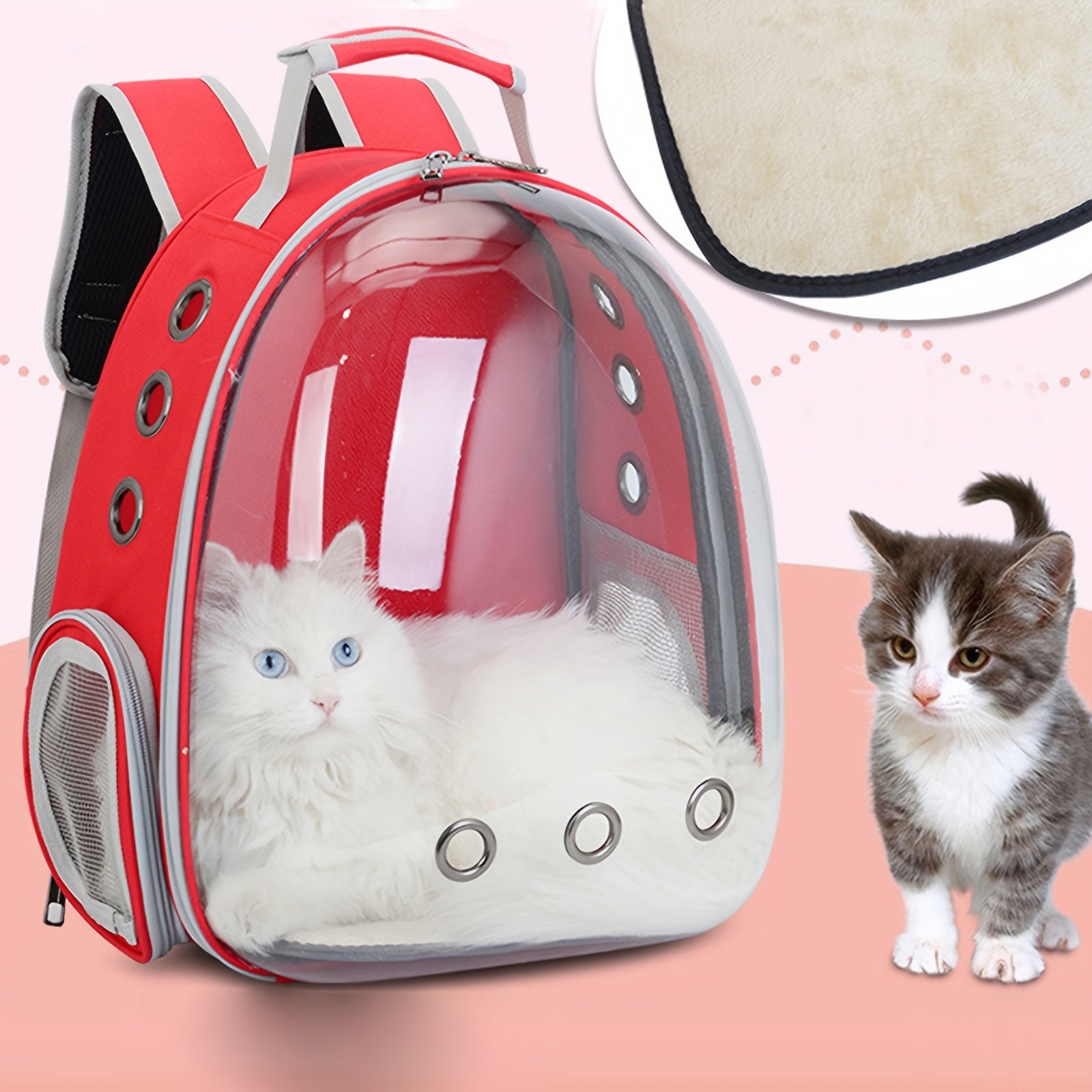 Mochila burbuja para mascotas para perros y gatos, transportín exterior con ventana de vista clara y ventilación
