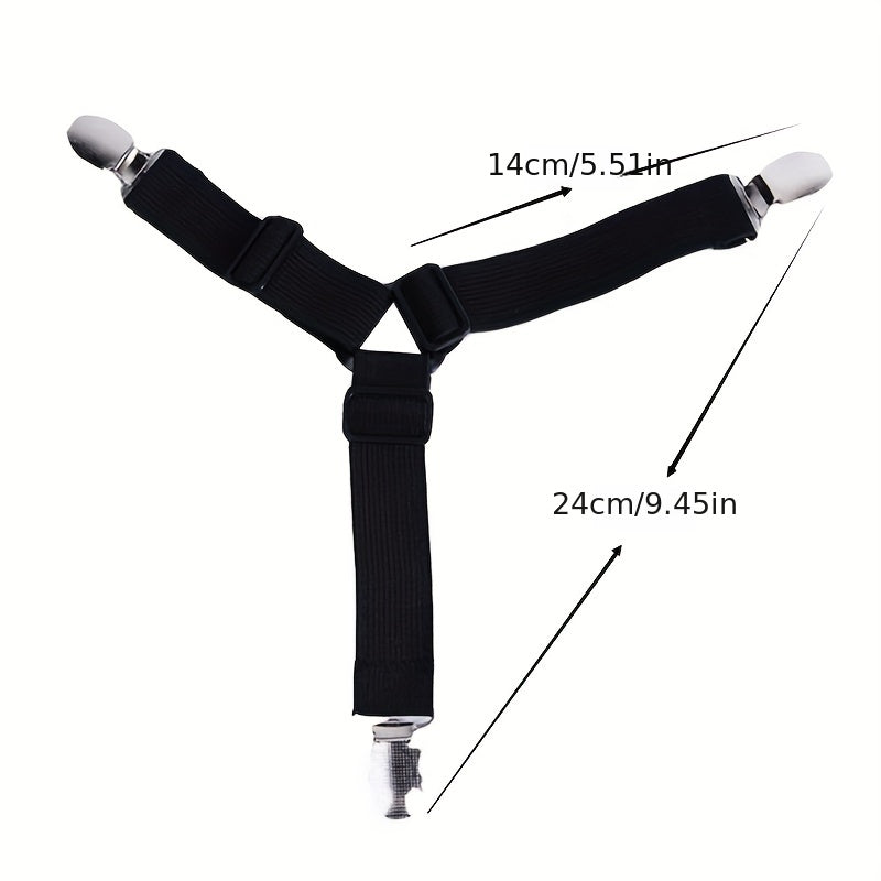 Juego de 4 clips para cama, resistentes, en forma de triángulo, para sujetar sábanas