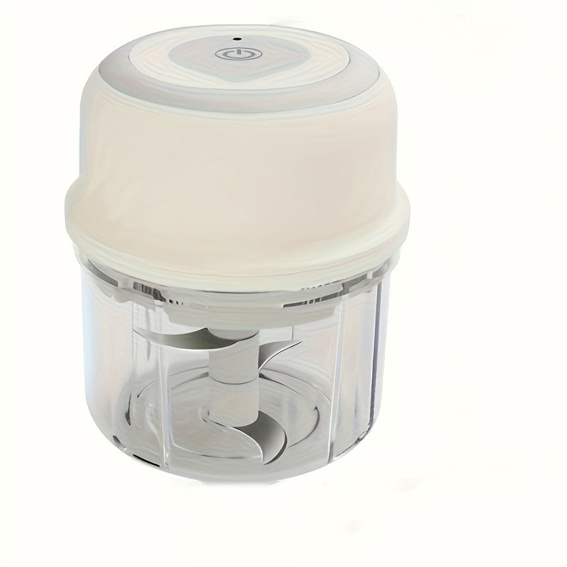 USB зарядлаш билан портатив электр сабзавот ва meva maydalagich, шишаси ошкора 8.45oz (250ml), 3-ўлчамли yong‘oq maydalagich mevalar, sarimsoq, o'tlar uchun. Oq rang, tashqi va sayohat uchun mo‘ljallangan