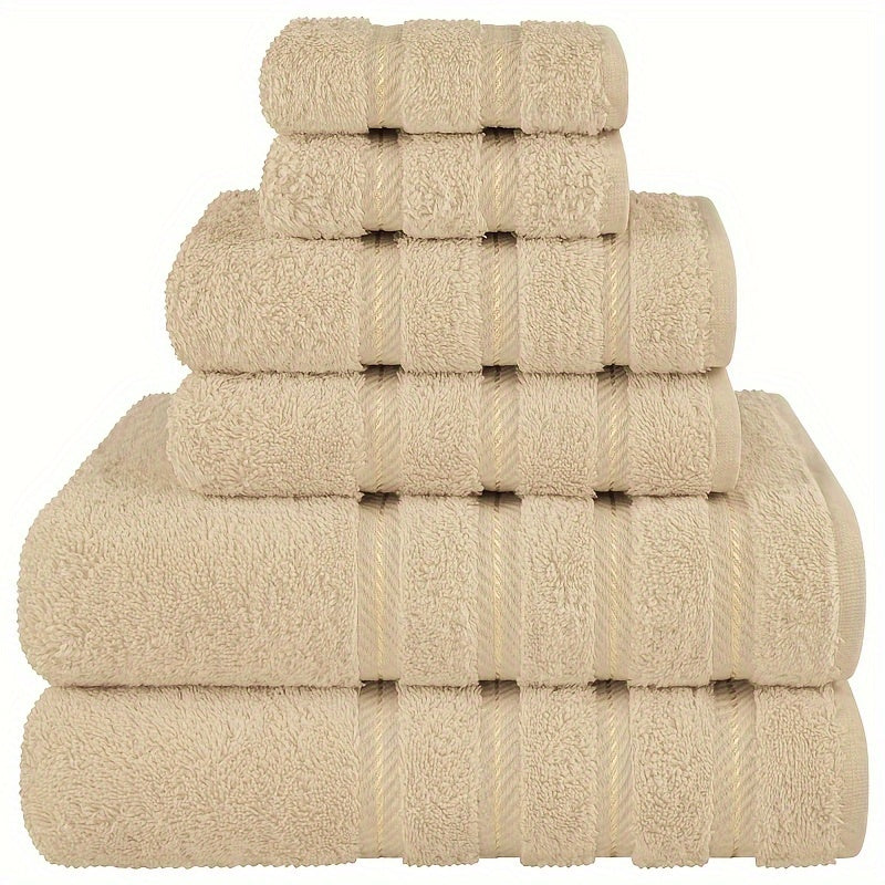 6-Piece Velvet Towel Set Soft Absorbent Bath Towels and Hand Towels for Home and Hotel
