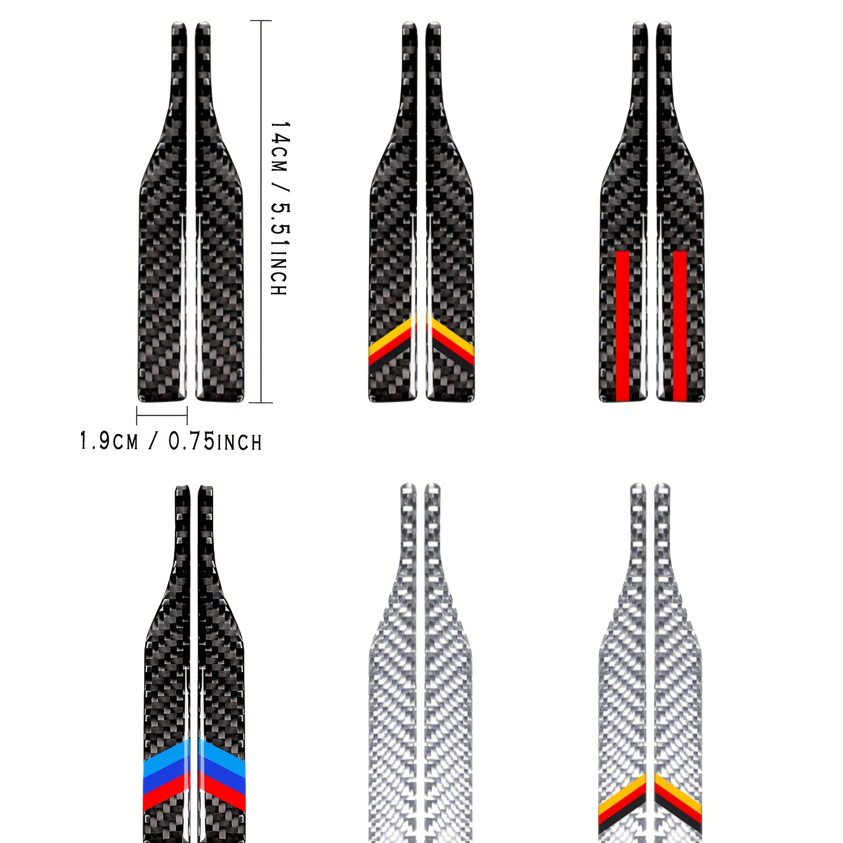 2 ta orqa ko‘rish oynasi himoya stikerlari karbon tolali bezakli chekka himoyachilar to'plami