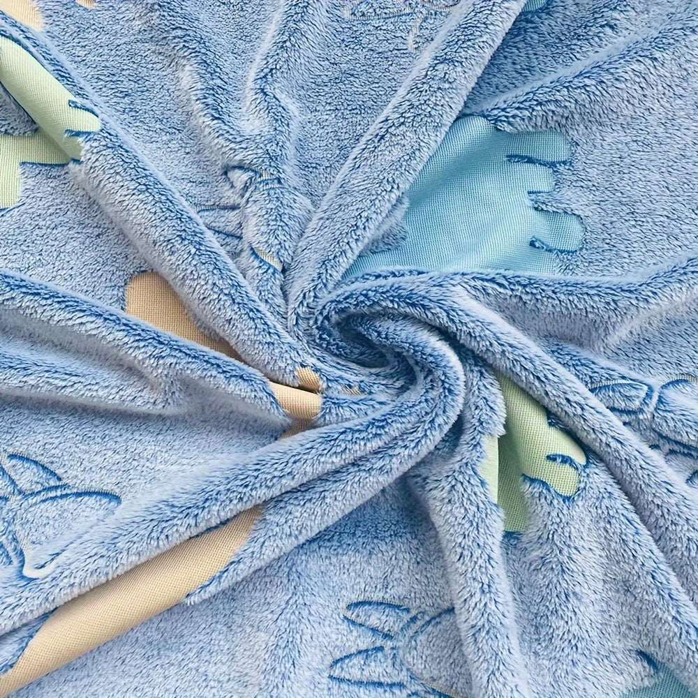 Soft and Cozy Glow in the Dark Dinosaur Plush Throw Blanket for Bed Sofa Office