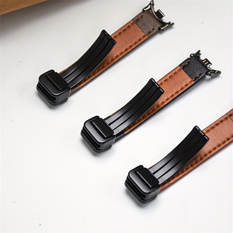 Magnetic Watch Strap for Xiaomi 9/8 Synthetic Leather Stainless Steel Buckle