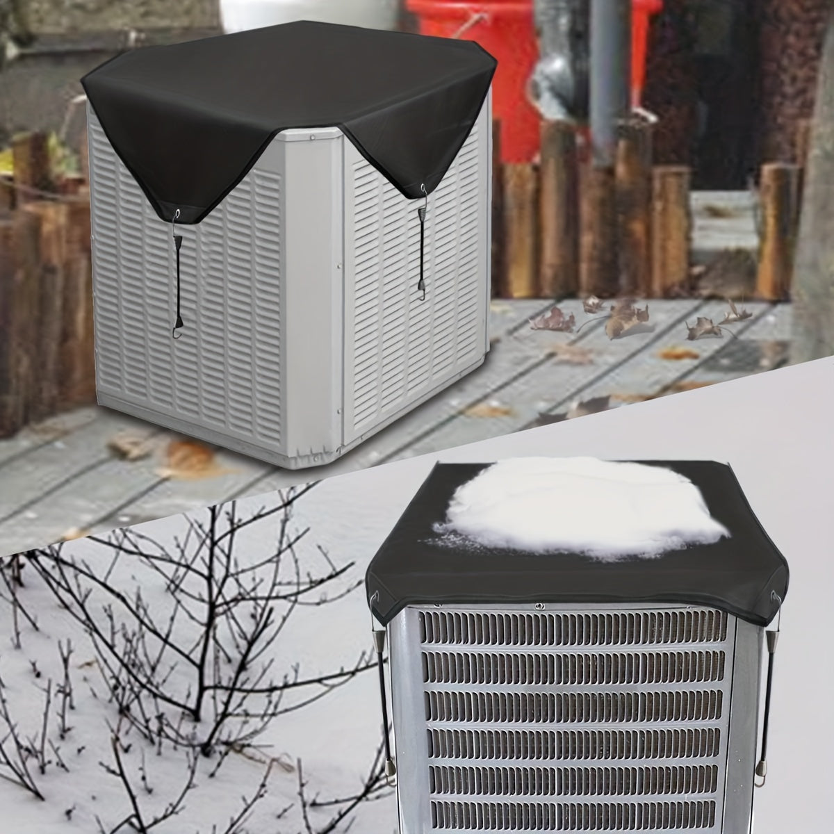 Outdoor Air Conditioner Cover Waterproof Dust Snow UV Resistant Durable PVC