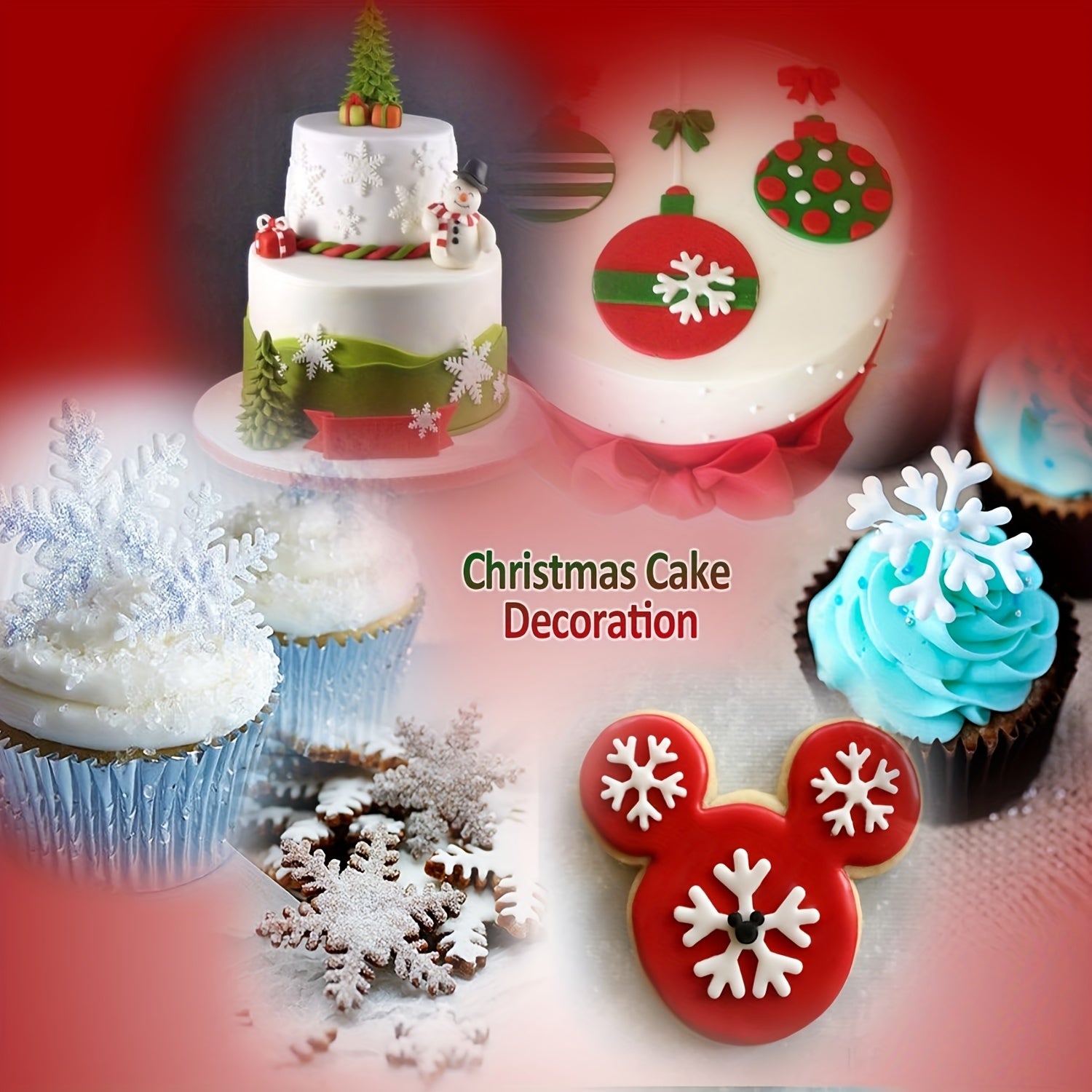 Christmas Snowflake Cookie Cutter Set 3-Piece Non-Stick Plastic Baking Tools