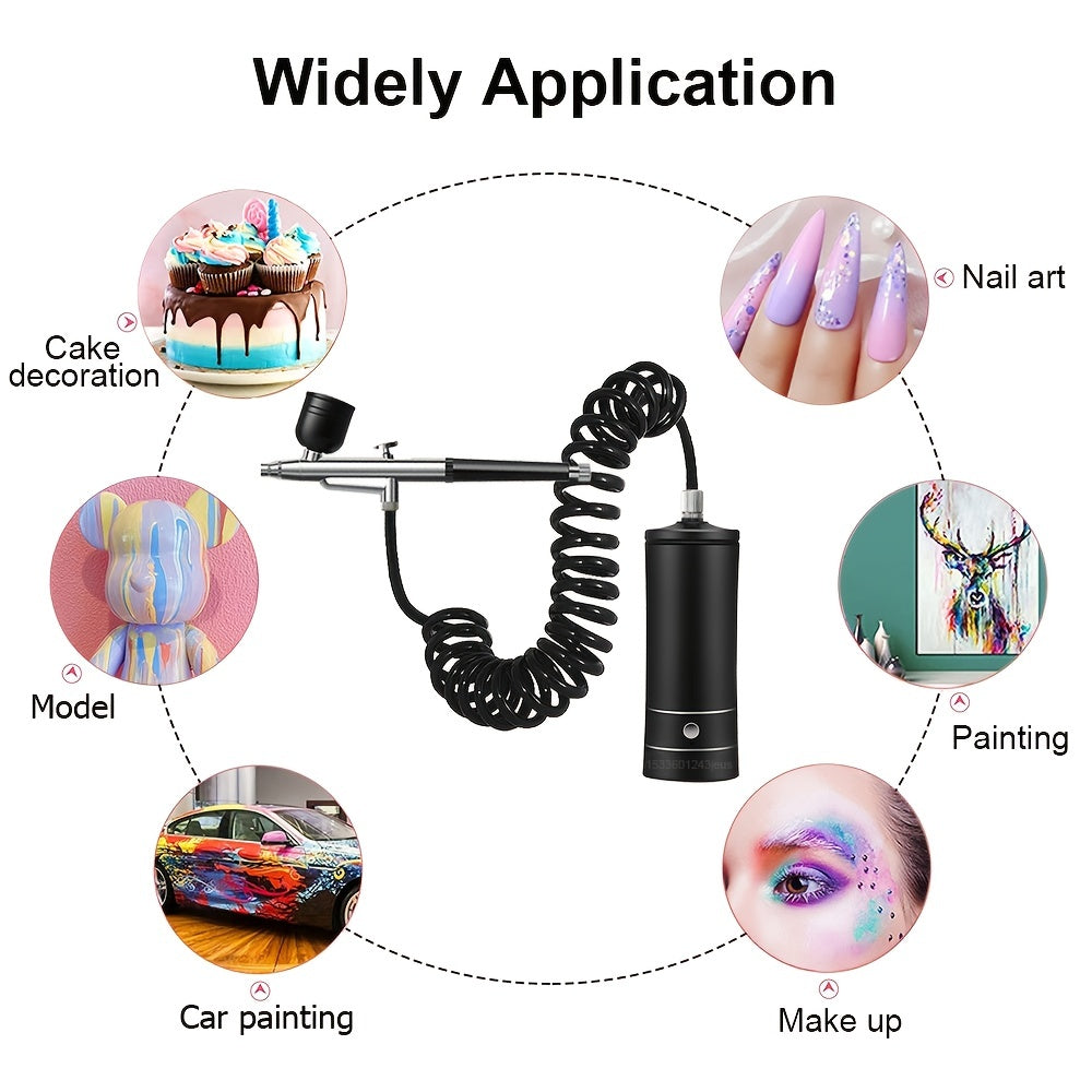 Rechargeable Portable Airbrush Kit with Compressor and 0.3mm Tip for Art Painting and Decoration