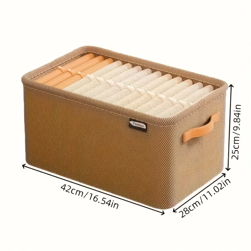 Klassik mato saqlash savatlari - shkaf, raf, ofis va talabalar yotoqxonasida foydalanish uchun ko'p funksiyali tashkilotchilar, kiyim-kechak, turli xil narsalar va uy tartibi uchun mukammal.