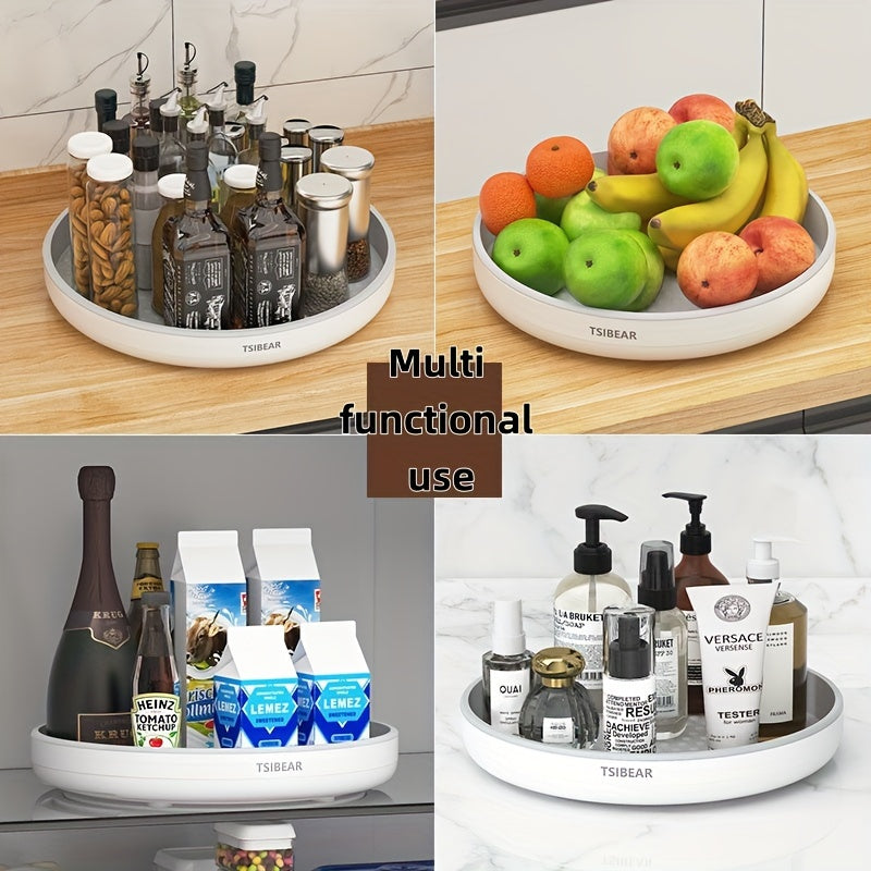 360° Rotating Kitchen Organizer Rack for Condiments and Fruit Tray
