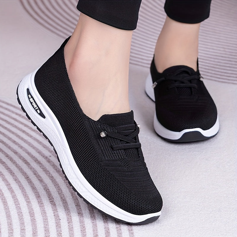 Women's Casual Slip-On Sneakers with Round Toe and Lightweight Fabric