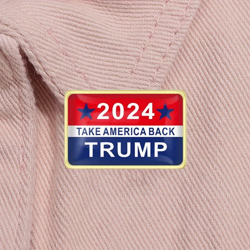 Set of 20 Vintage-Style Alloy Square Trump 2024 Campaign Pins