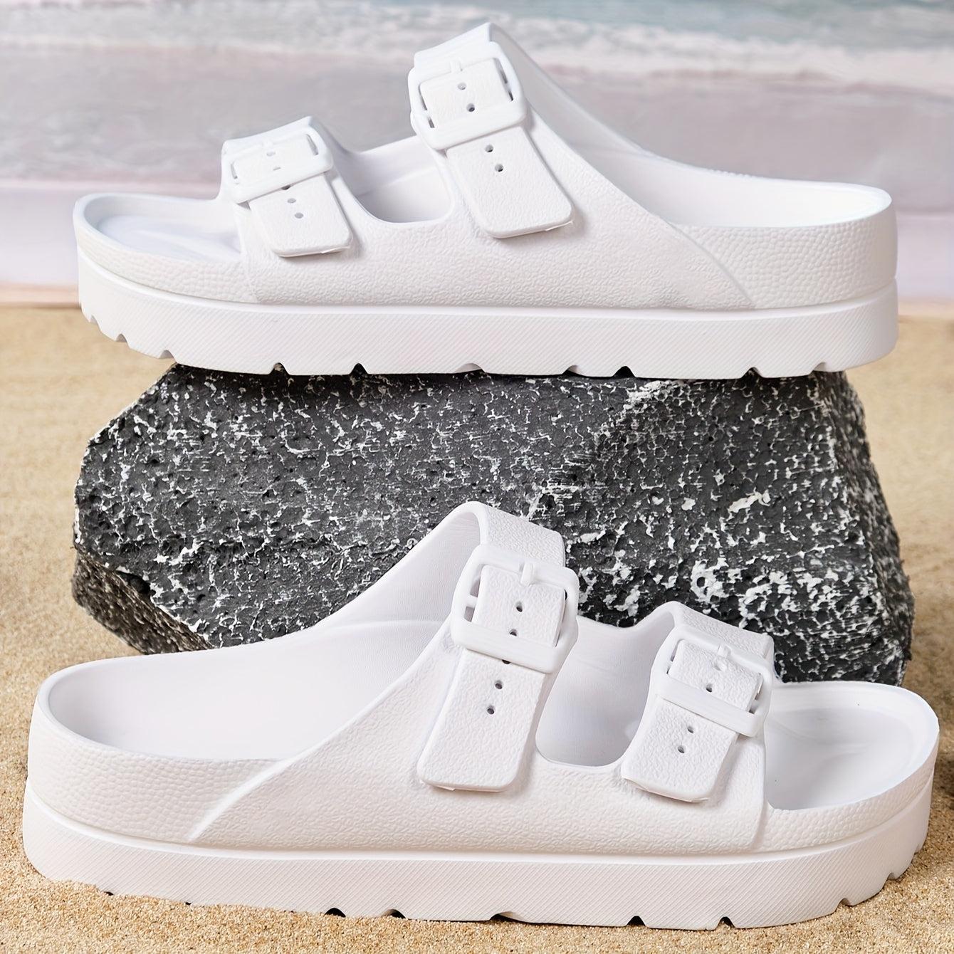 Women’s EVA Slide Sandals Casual Comfortable Flat Beach Vacation Shoes