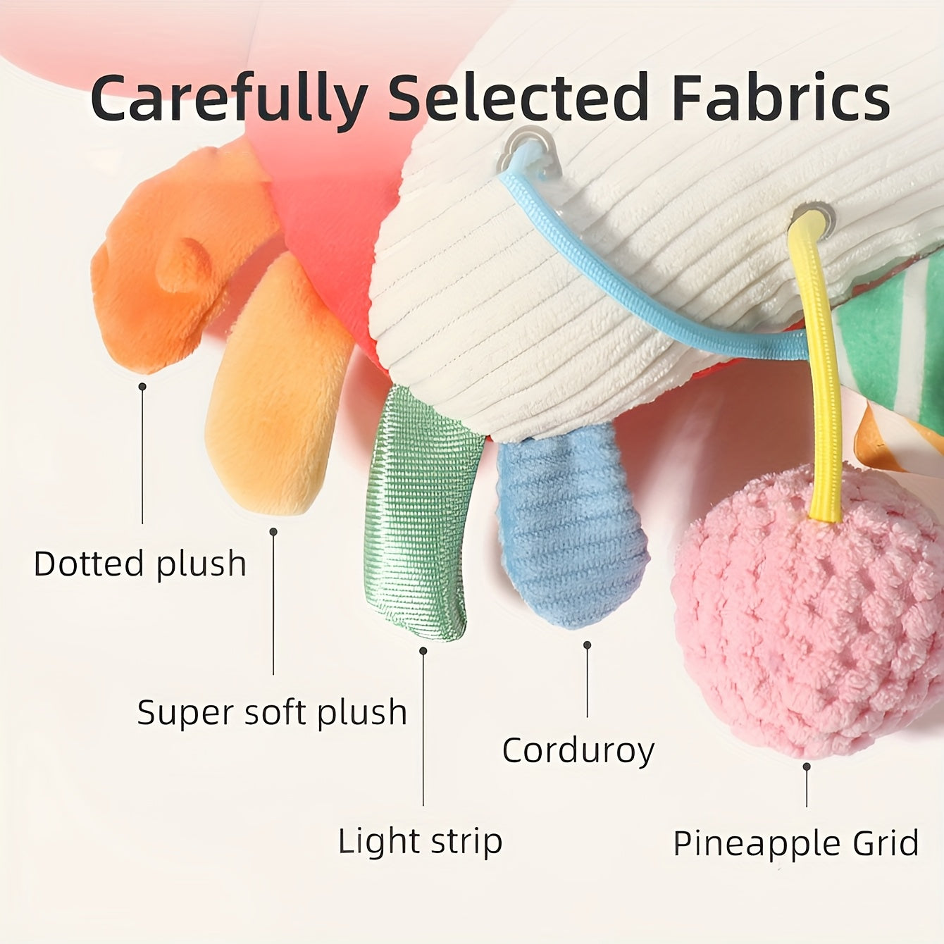 Children's Cartoon Bed Hanging Toy with Bell, Nibble-Safe Polyester, Multi-Color, Lightweight and Portable